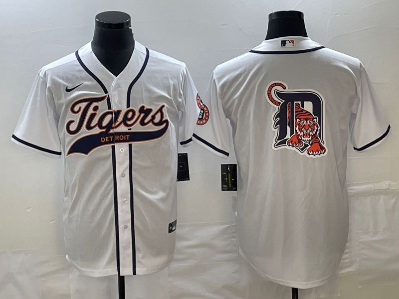 Men Detroit Tigers Blank White Joint Name 2025 Nike MLB Jersey style 4->detroit tigers->MLB Jersey